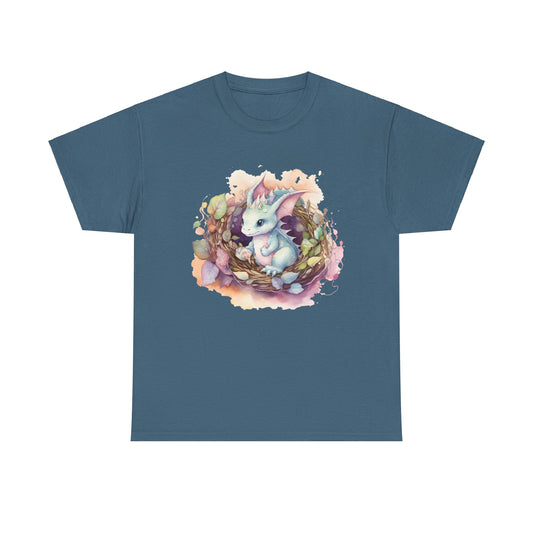 Nesting Teal Baby Dragon Heavy Cotton Tee