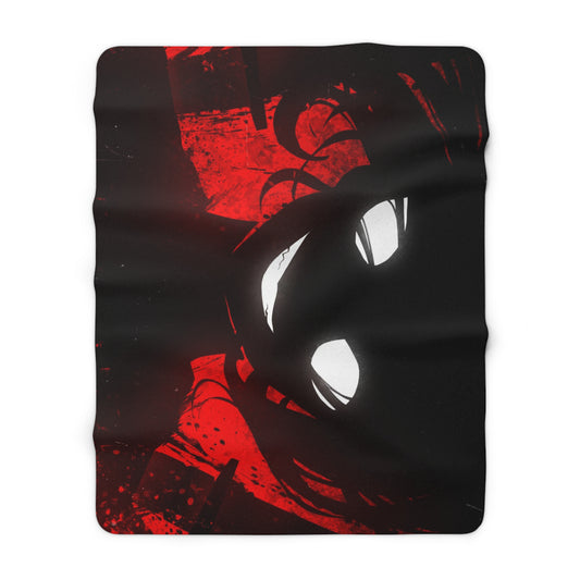 White-Eyed Smiling Shadow Person Fleece Blanket