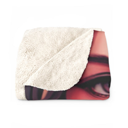 Brown-haired Topless Piercing Brown Eyed Girl Fleece Blanket