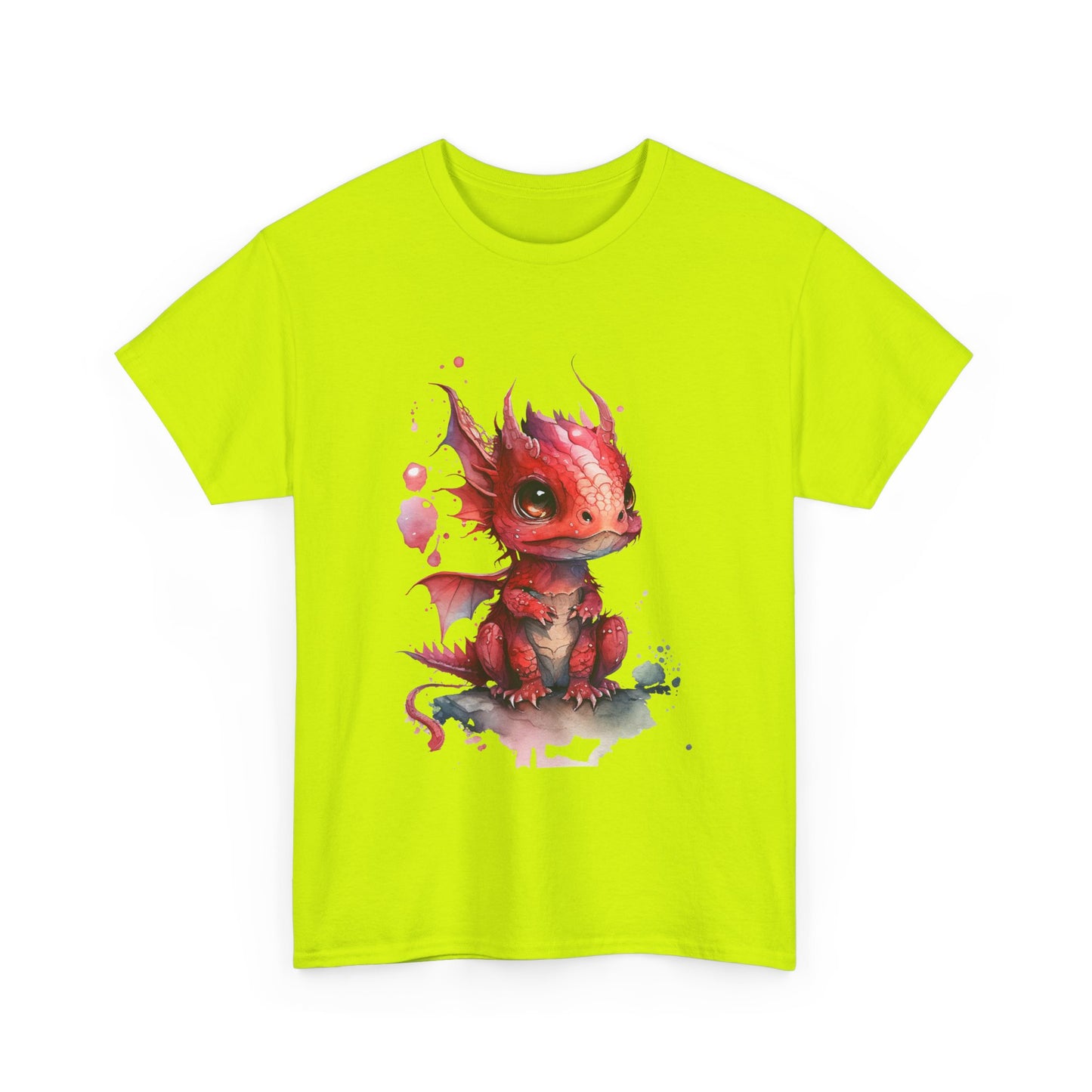 Crimson-Red Baby Dragon Heavy Cotton Tee