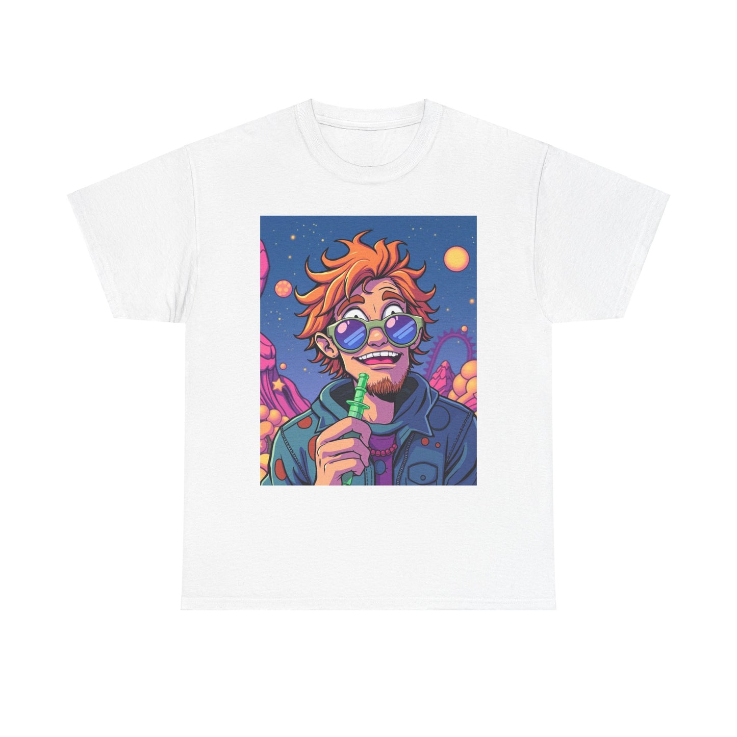 "Trippy Vaping Ginger Guy" Heavy Cotton Tee