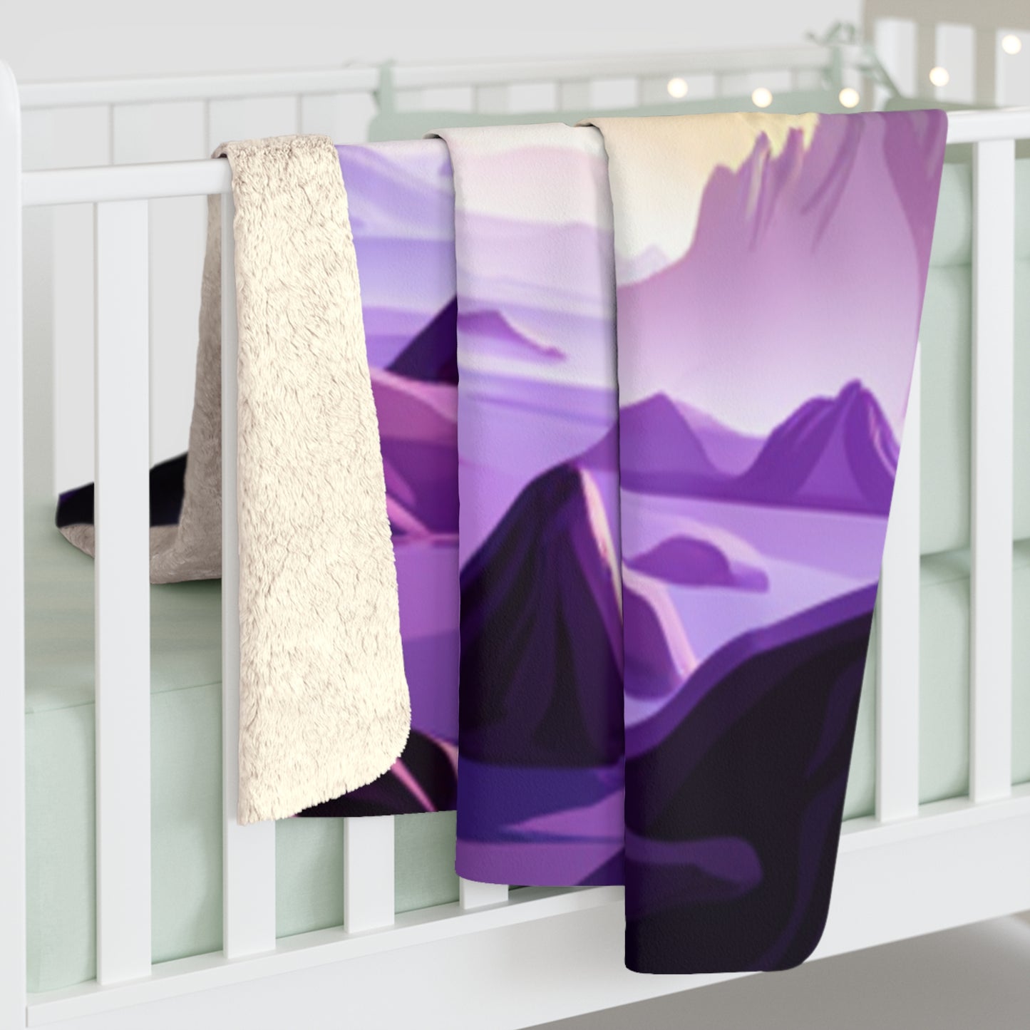 Purple Rocky Watercolor Alien Planet Fleece Blanket