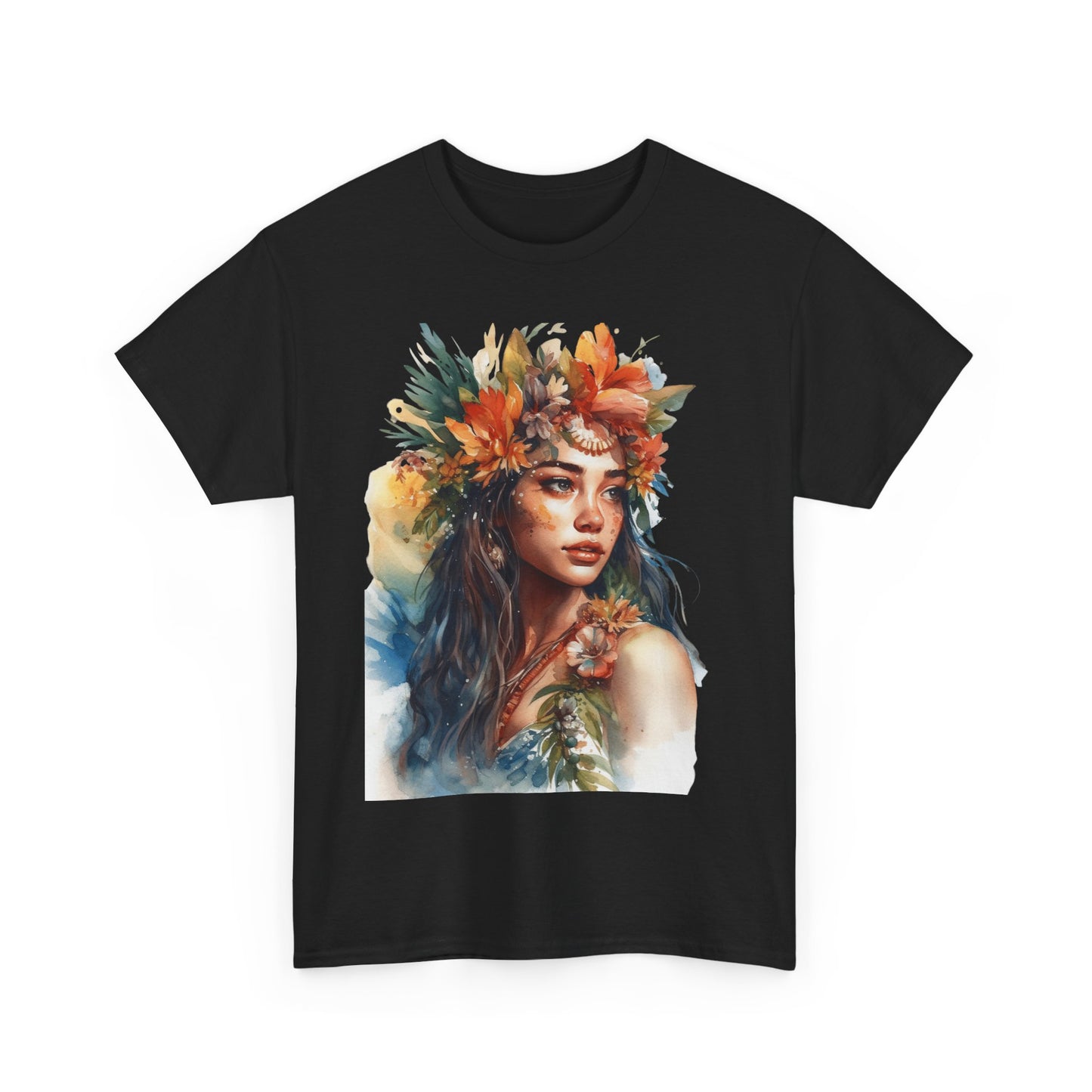 Indigenous Girl of the Flowers Heavy Cotton Tee