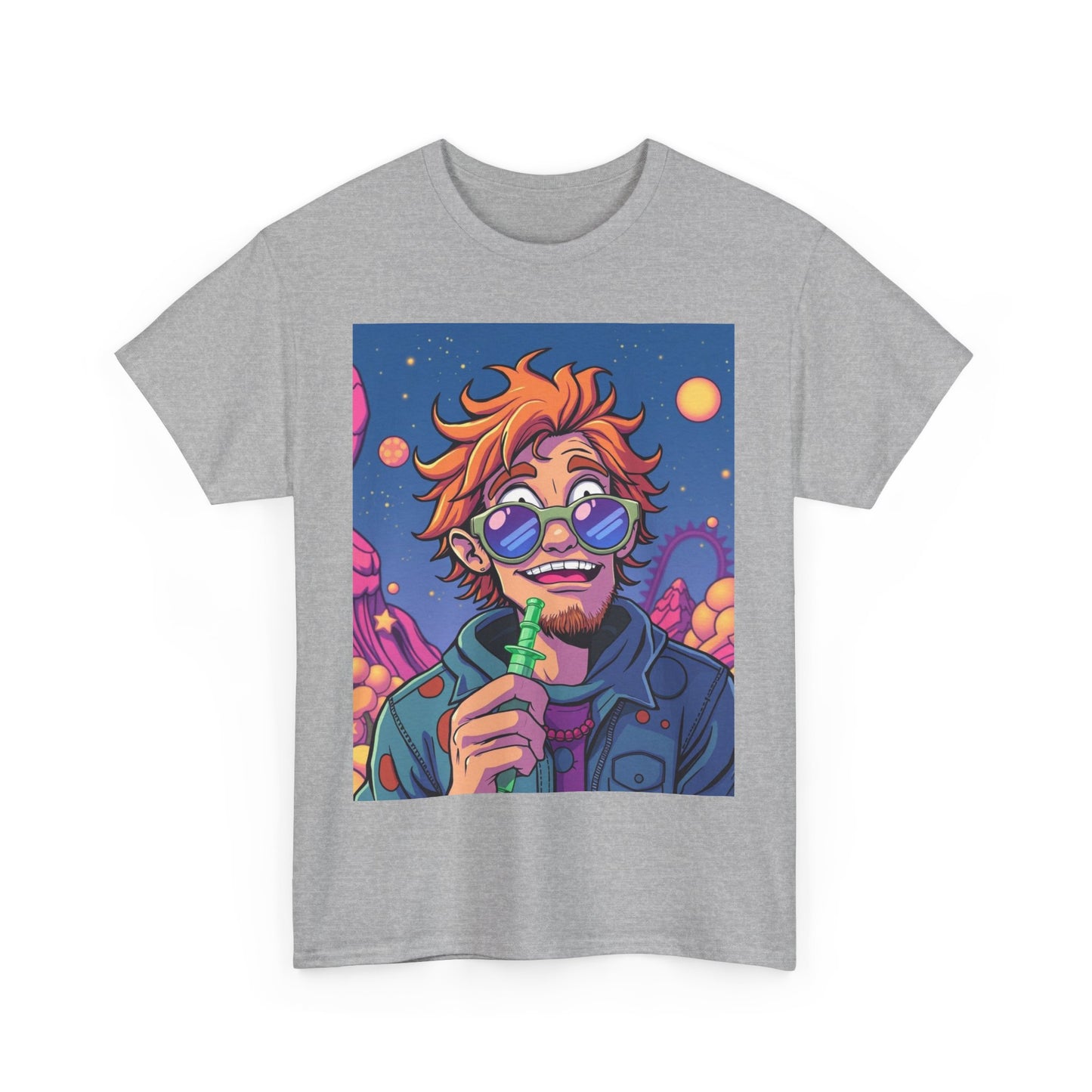 "Trippy Vaping Ginger Guy" Heavy Cotton Tee