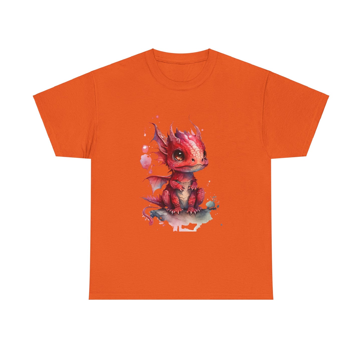 Crimson-Red Baby Dragon Heavy Cotton Tee