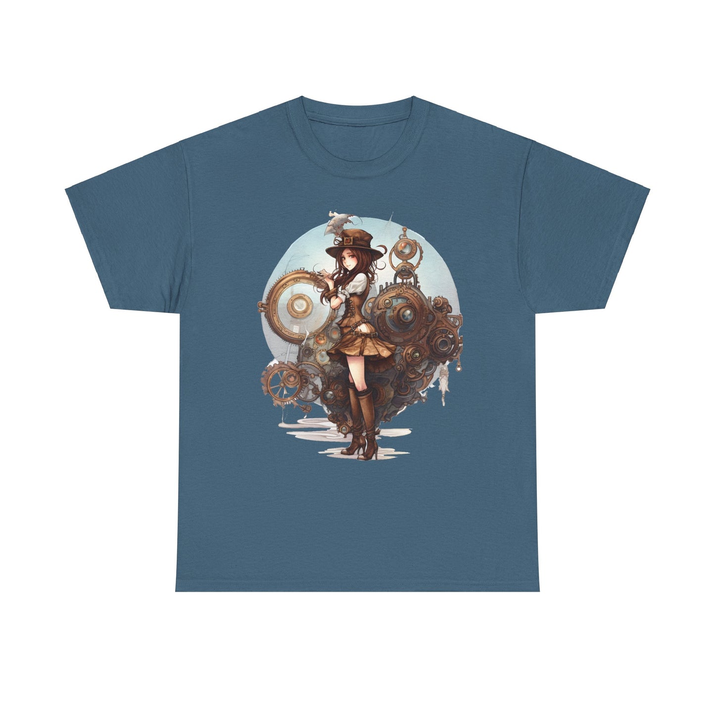 Steampunk Girl and Her Sub Heavy Cotton Tee