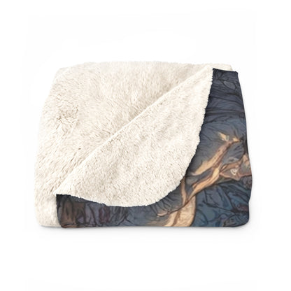 Japanese Girl Dancing With Fish Fleece Blanket