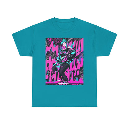 "90's Inspired Techno-Anime Girl" Heavy Cotton Tee