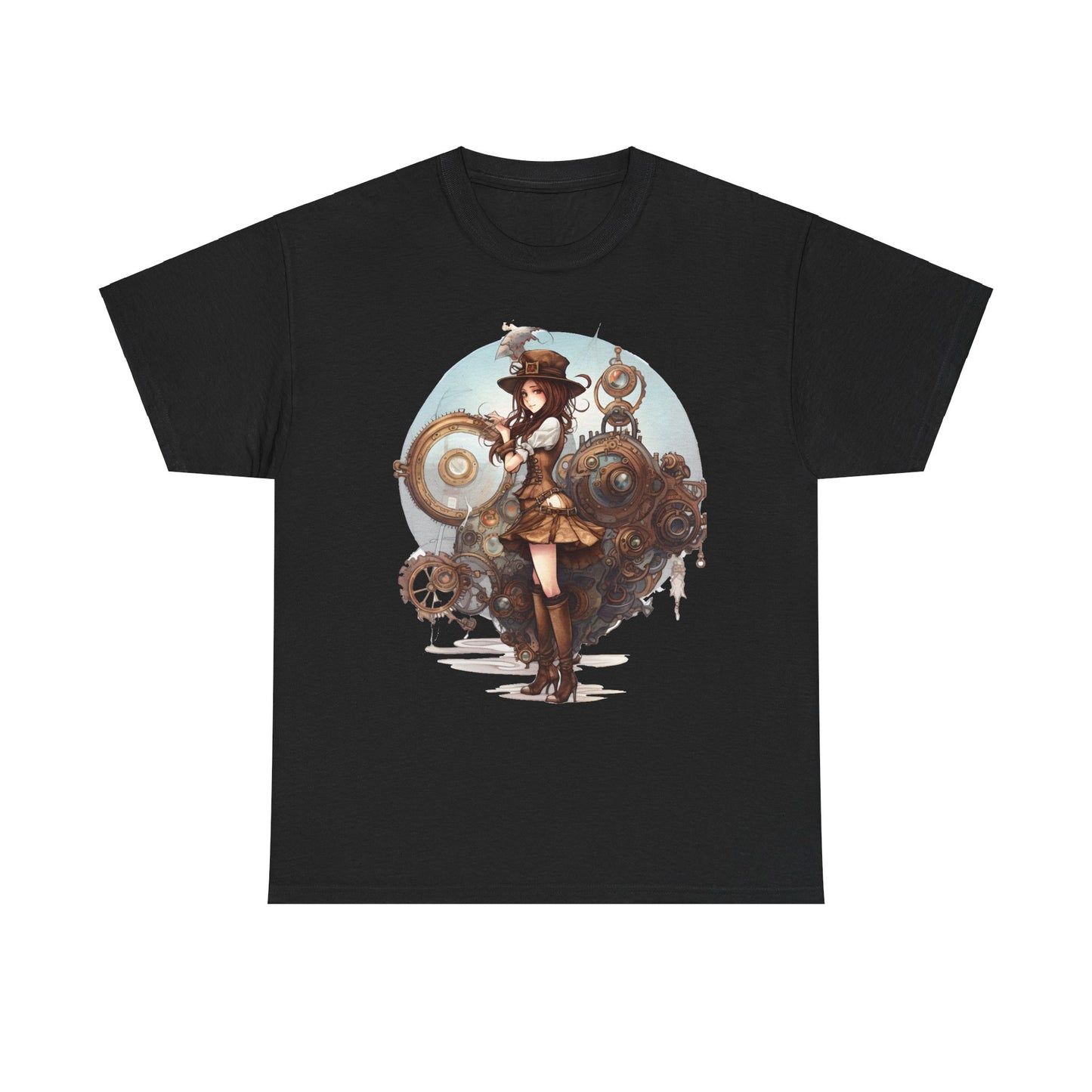 Steampunk Girl and Her Sub Heavy Cotton Tee