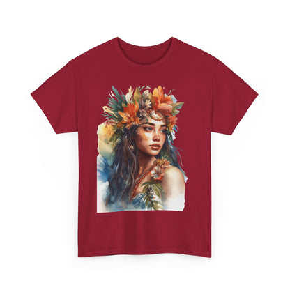 Indigenous Girl of the Flowers Heavy Cotton Tee