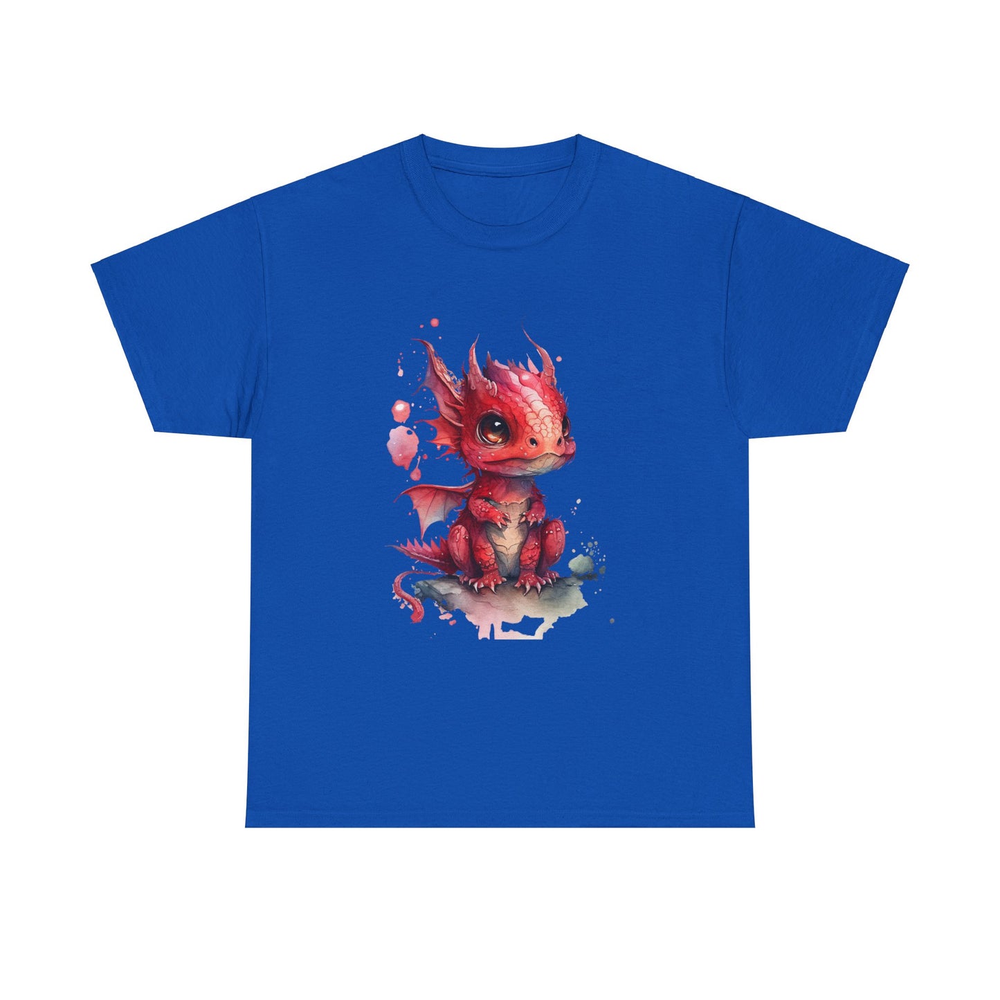 Crimson-Red Baby Dragon Heavy Cotton Tee