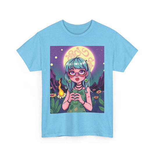 "Blue-Haired Child Under the Moon" Heavy Cotton Tee