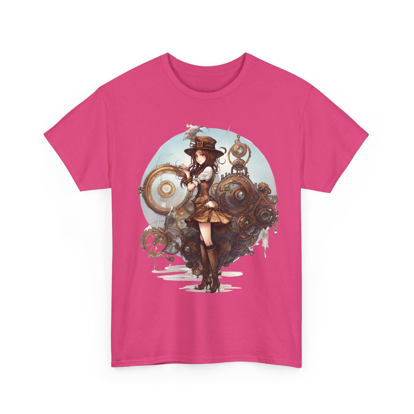 Steampunk Girl and Her Sub Heavy Cotton Tee