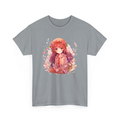 Sitting Autumn Girl Heavy Cotton Tee