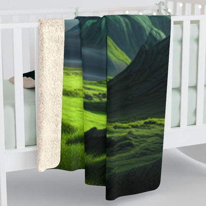 Green Night-time Alien Planet Fleece Blanket