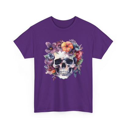 Skull of Flowers Heavy Cotton Tee