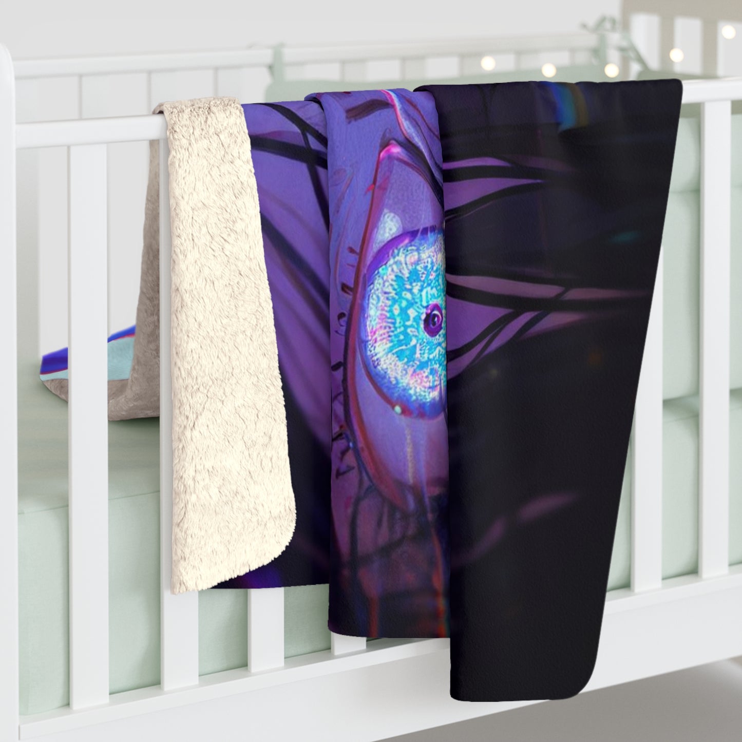 Piercing Blue-Eyed Girl With A Hypnotic Gaze Fleece Blanket