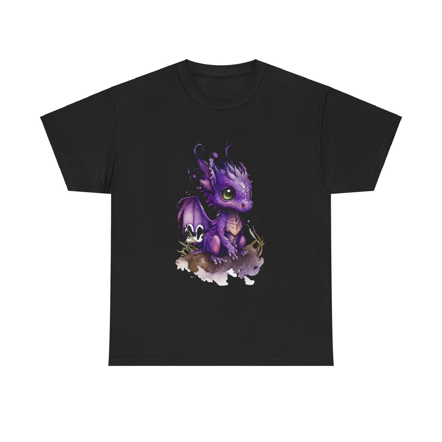 Purple Chibi Baby Dragon Heavy Cotton Tee