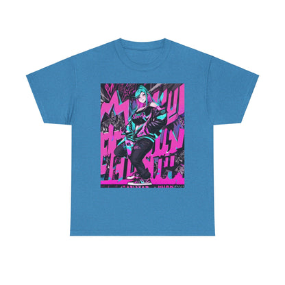 "90's Inspired Techno-Anime Girl" Heavy Cotton Tee