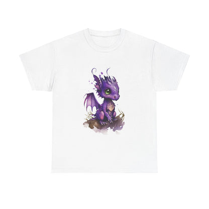 Purple Chibi Baby Dragon Heavy Cotton Tee