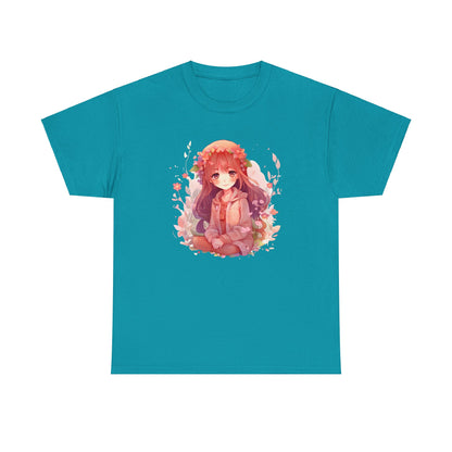 Sitting Autumn Girl Heavy Cotton Tee