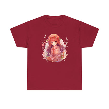 Sitting Autumn Girl Heavy Cotton Tee