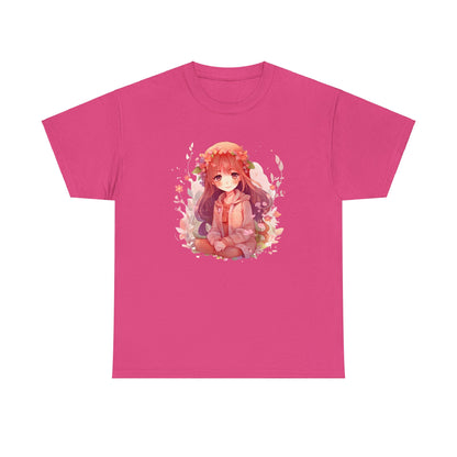 Sitting Autumn Girl Heavy Cotton Tee