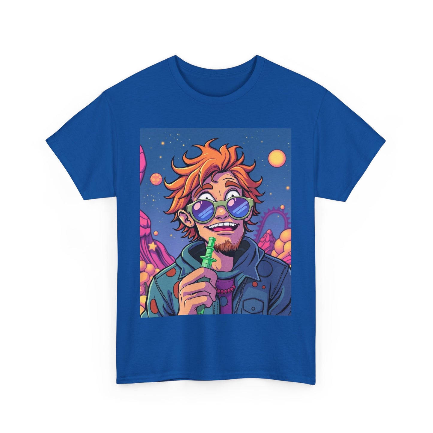 "Trippy Vaping Ginger Guy" Heavy Cotton Tee