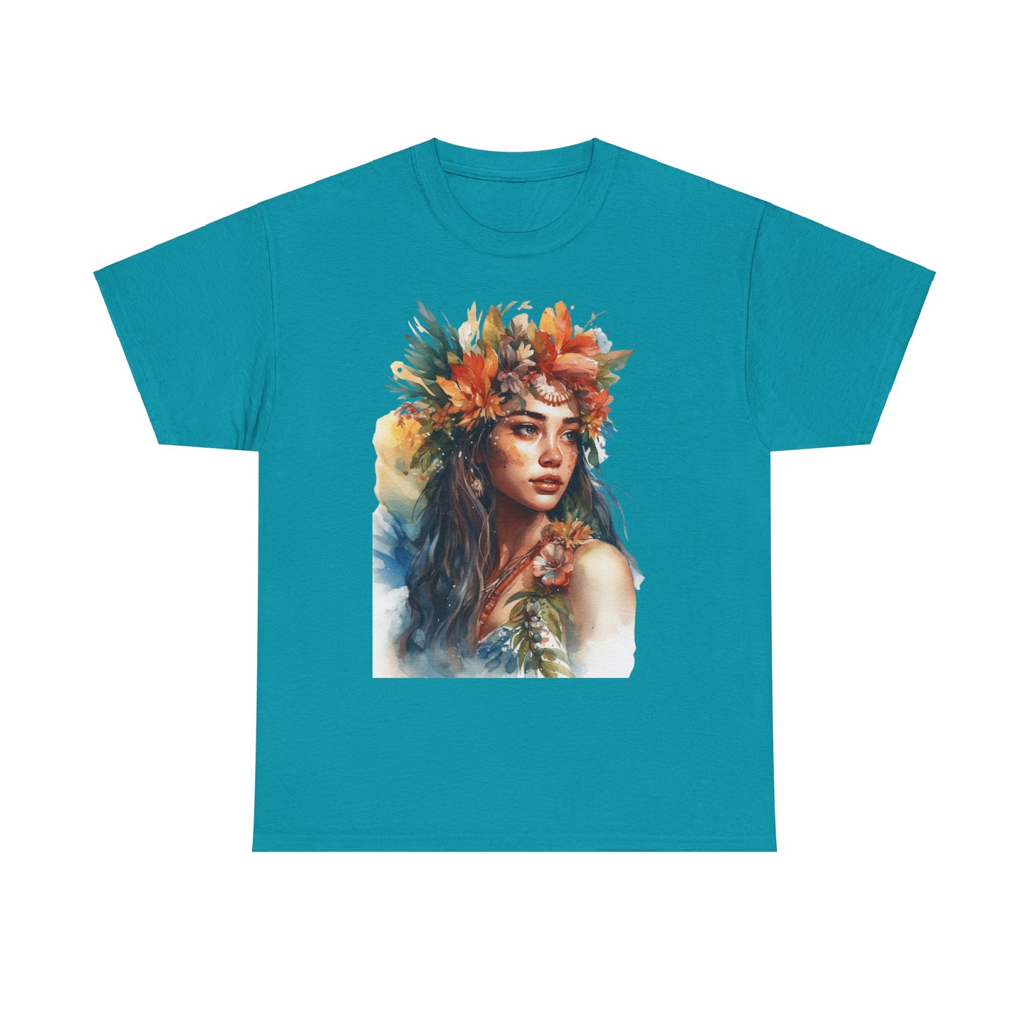 Indigenous Girl of the Flowers Heavy Cotton Tee