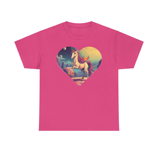 "Pink-Maned White Horse" Heavy Cotton Tee