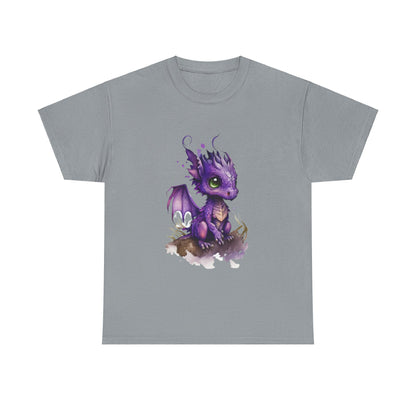 Purple Chibi Baby Dragon Heavy Cotton Tee