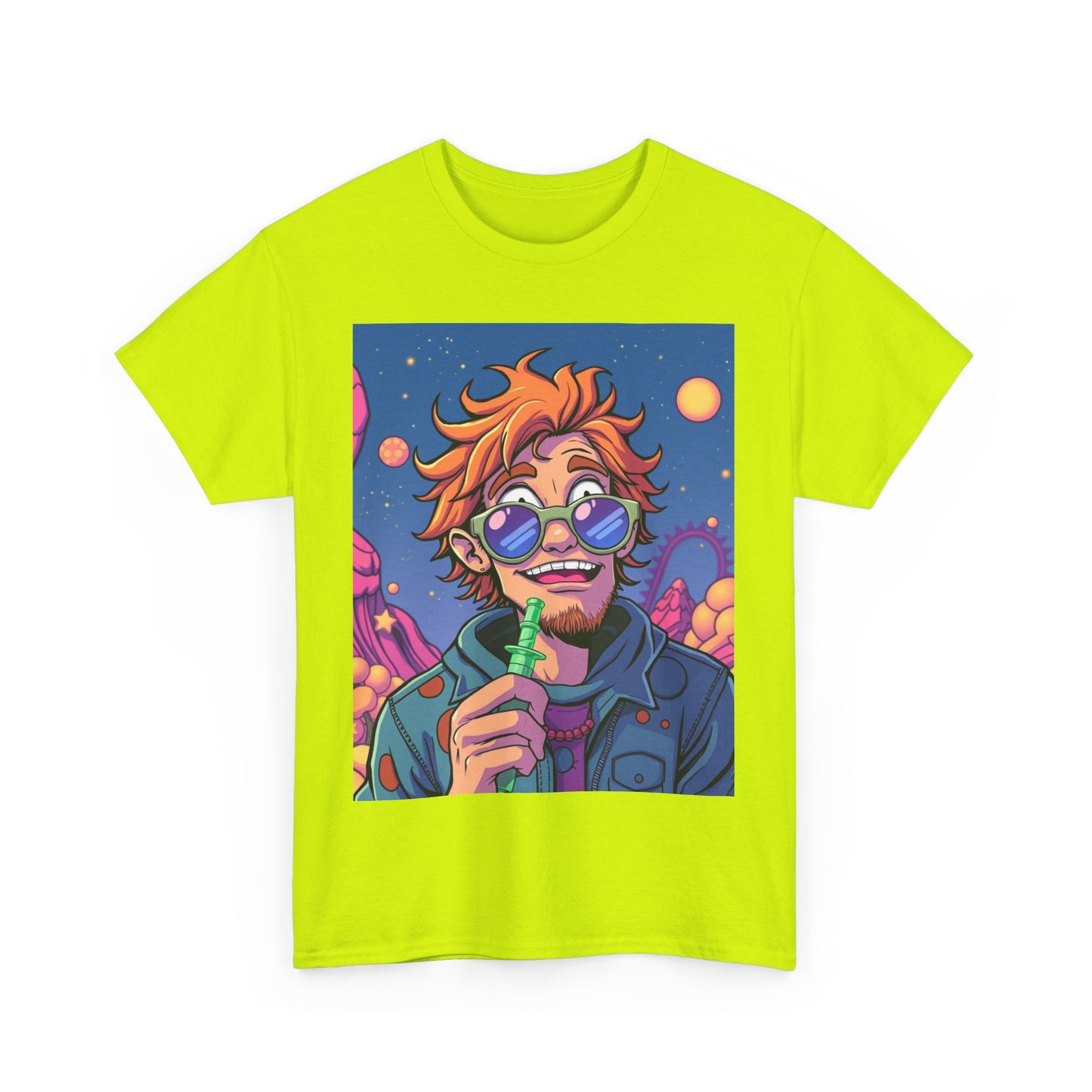 "Trippy Vaping Ginger Guy" Heavy Cotton Tee