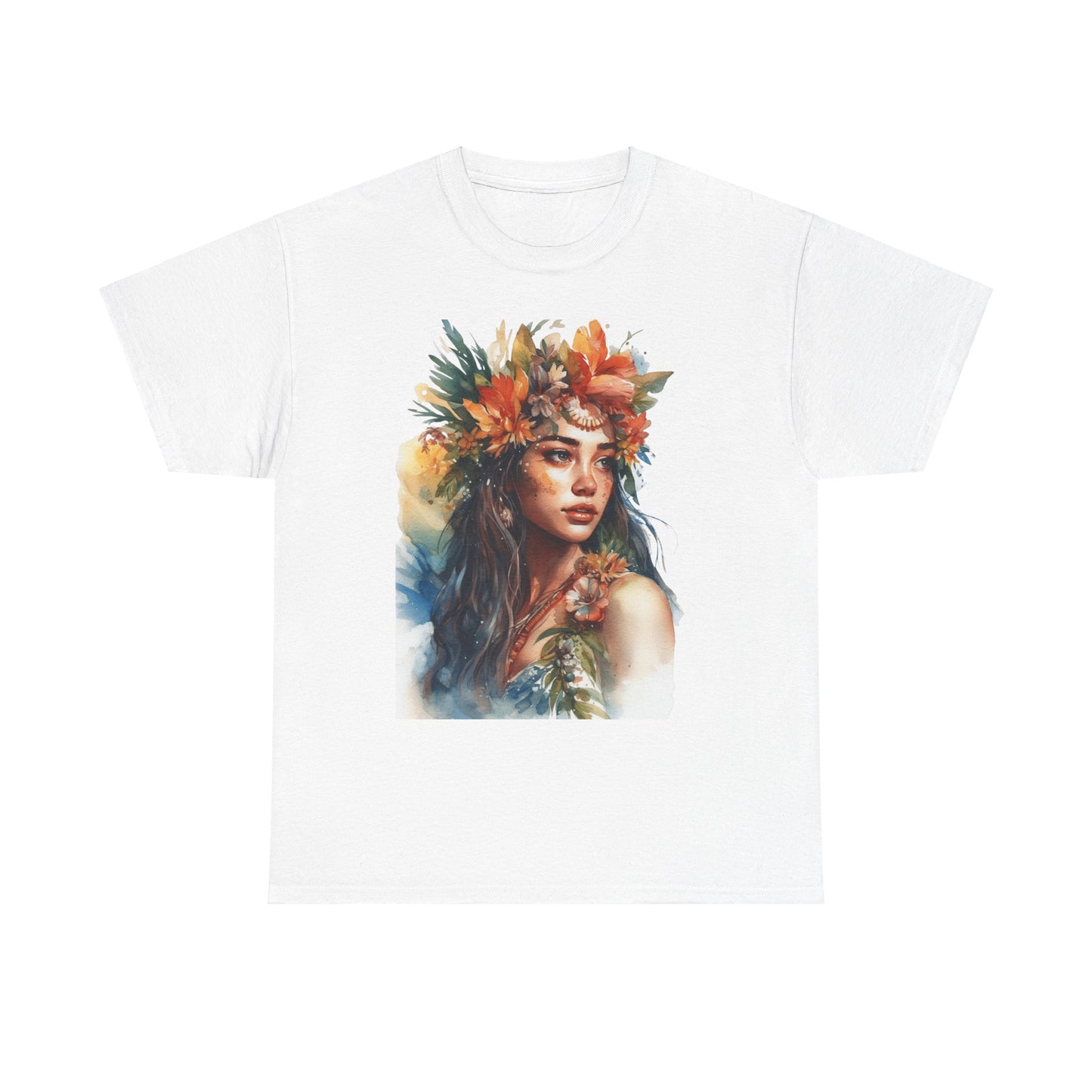 Indigenous Girl of the Flowers Heavy Cotton Tee