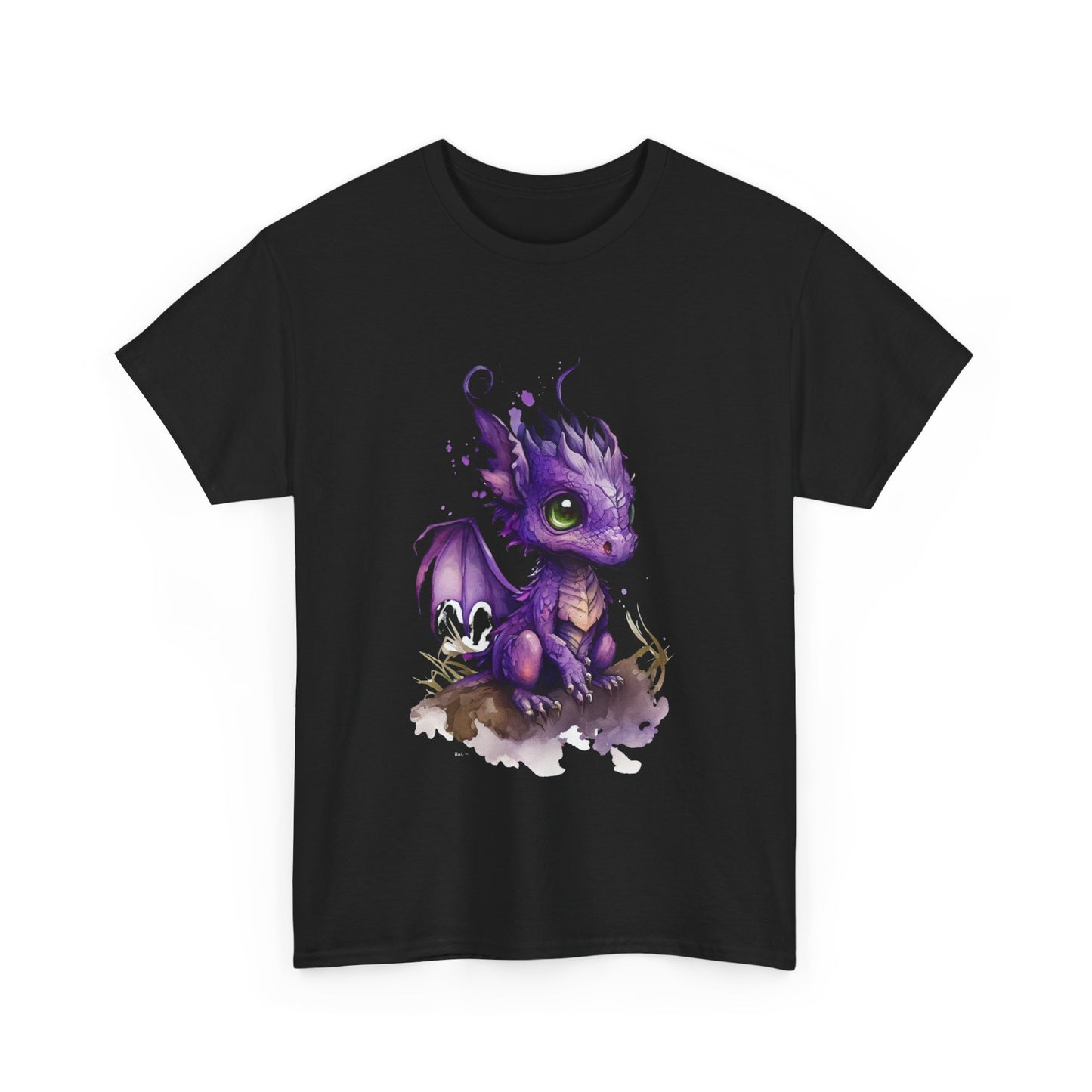 Purple Chibi Baby Dragon Heavy Cotton Tee