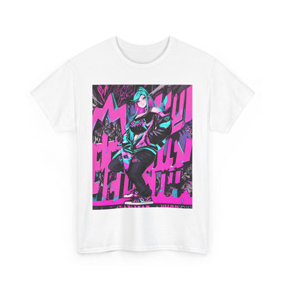 "90's Inspired Techno-Anime Girl" Heavy Cotton Tee