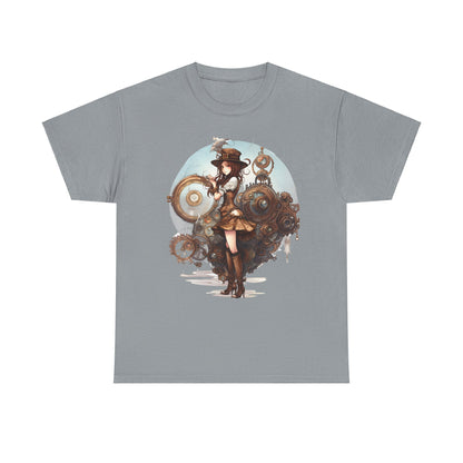 Steampunk Girl and Her Sub Heavy Cotton Tee