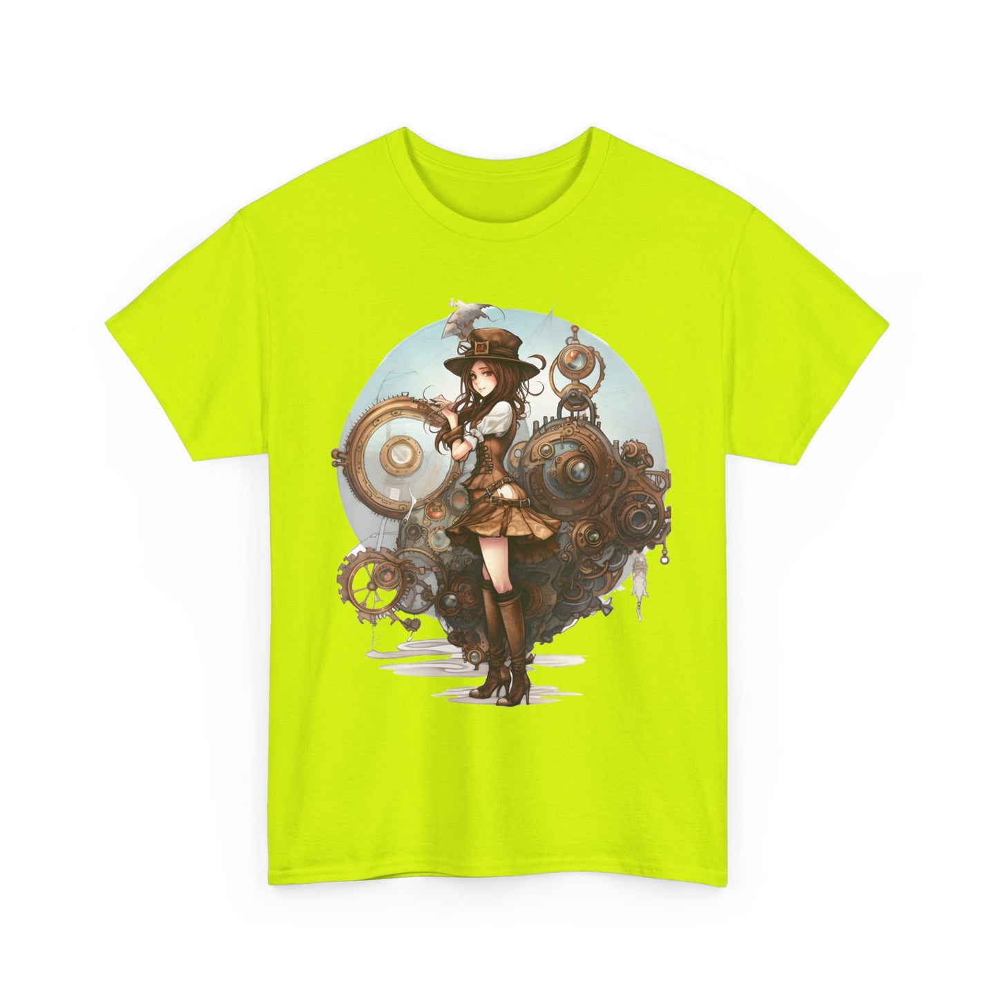 Steampunk Girl and Her Sub Heavy Cotton Tee