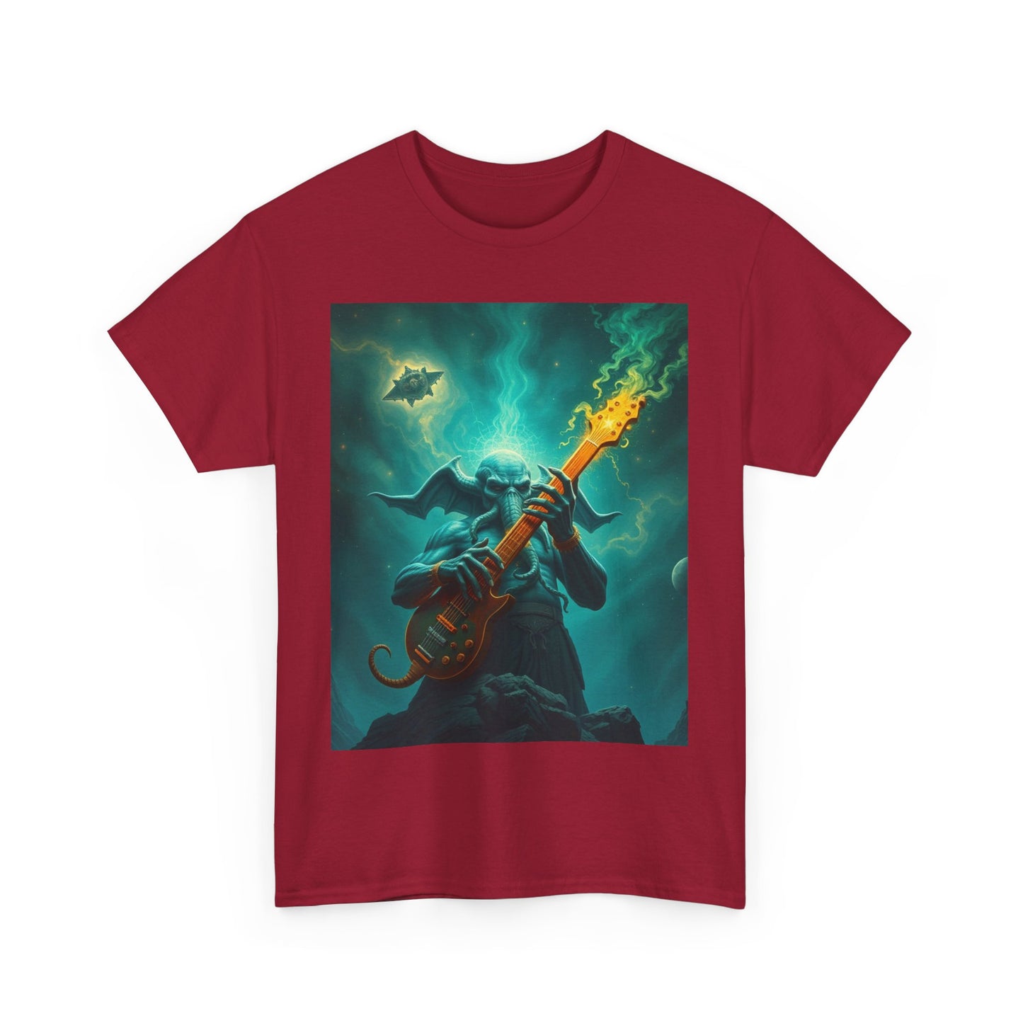 Cthulhu Shredding on Vhoorl Heavy Cotton Tee