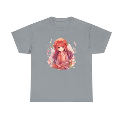 Sitting Autumn Girl Heavy Cotton Tee