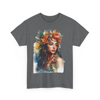 Indigenous Girl of the Flowers Heavy Cotton Tee