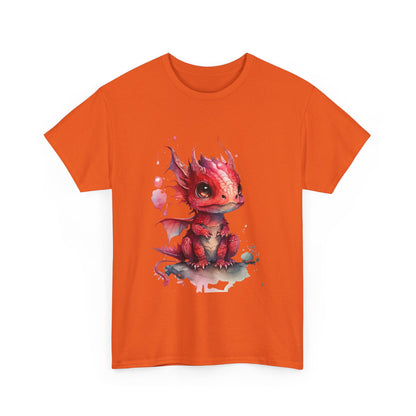 Crimson-Red Baby Dragon Heavy Cotton Tee