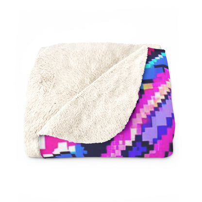 Glitched-Out Digital Waifu Sherpa Fleece Blanket