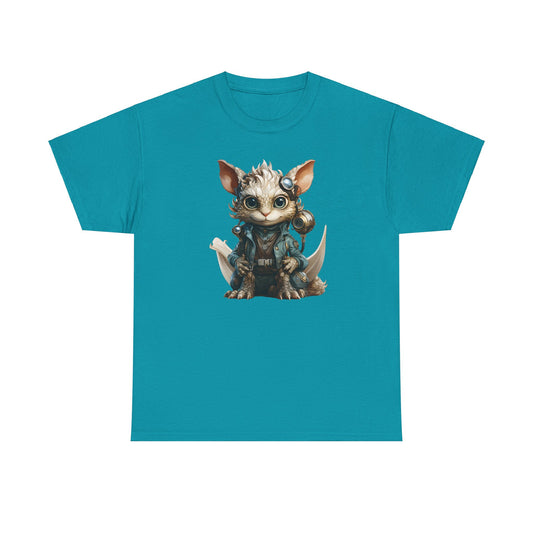 Steampunk Dragon Cat Heavy Cotton Tee