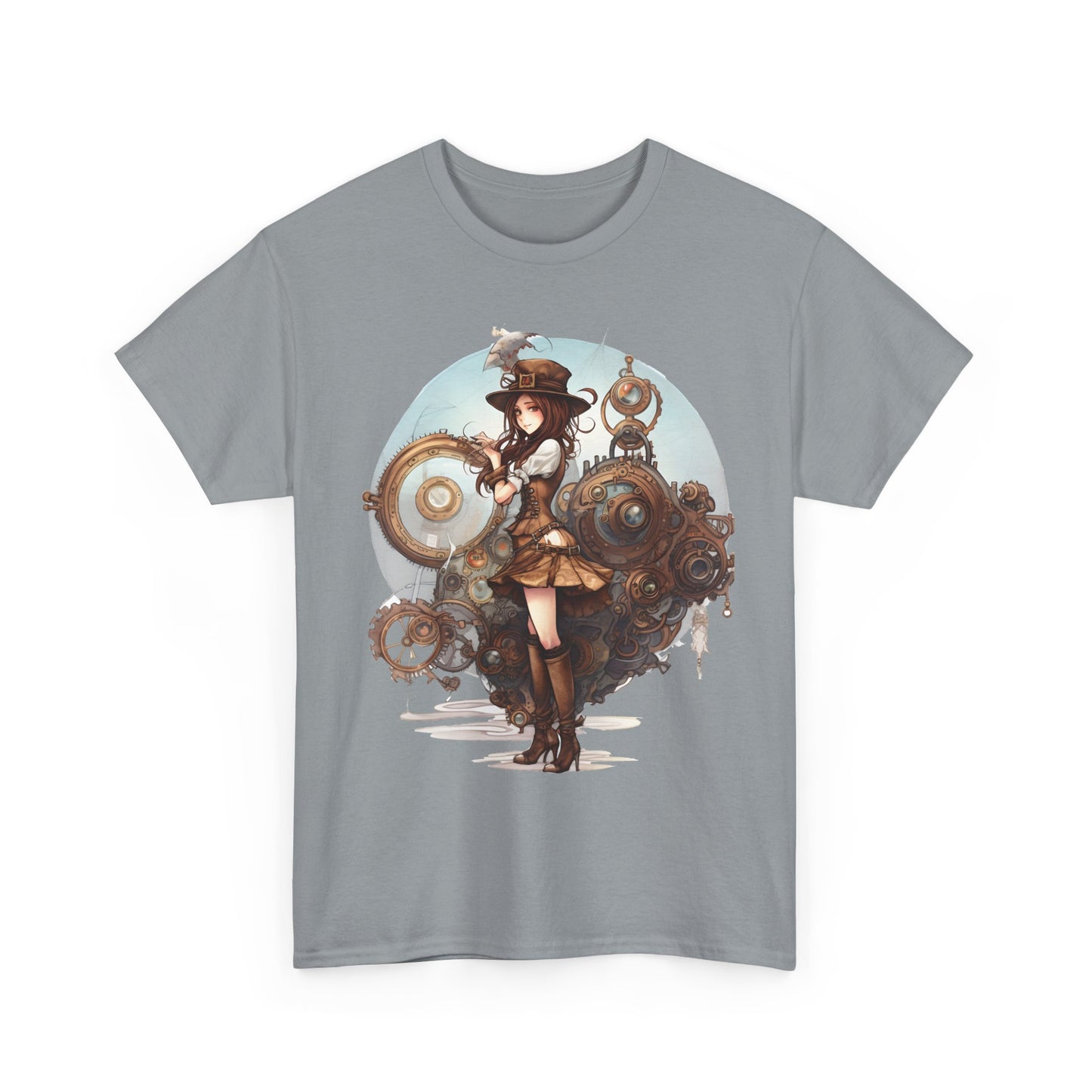 Steampunk Girl and Her Sub Heavy Cotton Tee