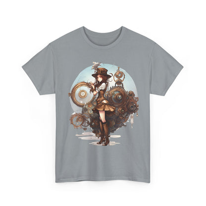 Steampunk Girl and Her Sub Heavy Cotton Tee